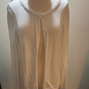 Women's White Cardigan Sweater